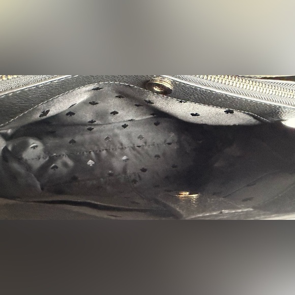 Kate Spade Black Pebbled Leather Satchel Crossbody Purse Adjustable Strap - Picture 9 of 15